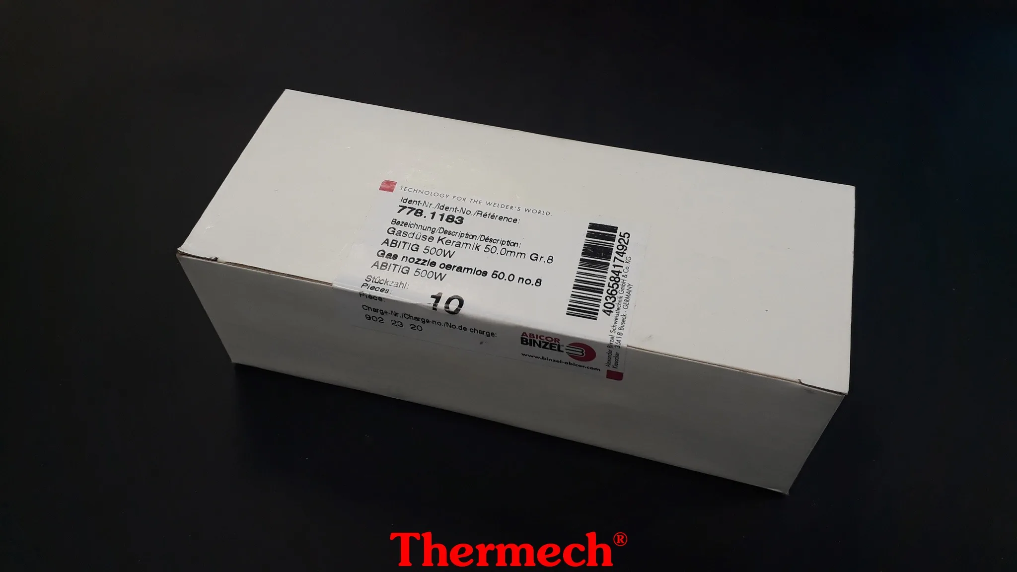 Керамическое газовое сопло Ø12,5×50 мм, упаковка 10 шт., Abicor Binzel®